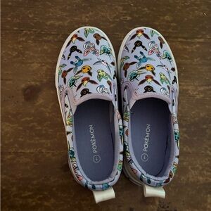 Pokemon purple shoes (ground-up)Sz1 slip-on! Very cool! Excellent shape!